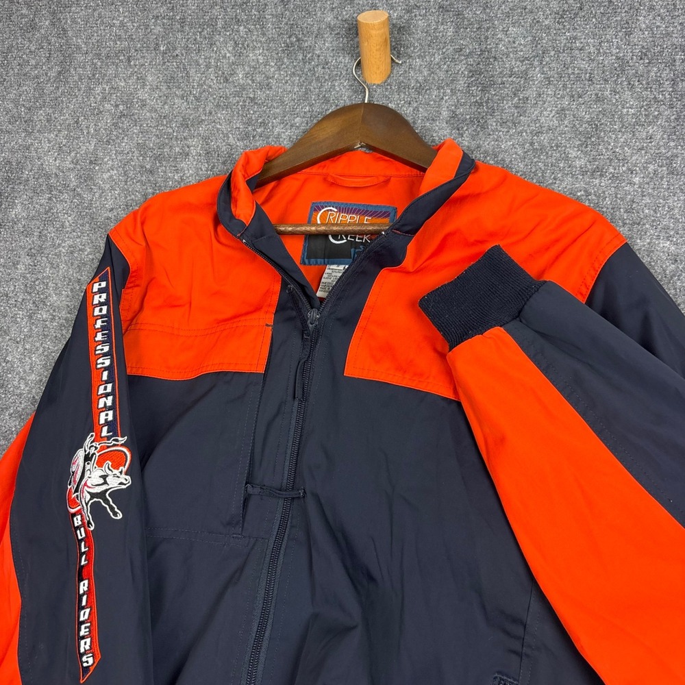 Cripple Creek PBR Professional Bull Riders Jacket Navy Orange Small Rodeo